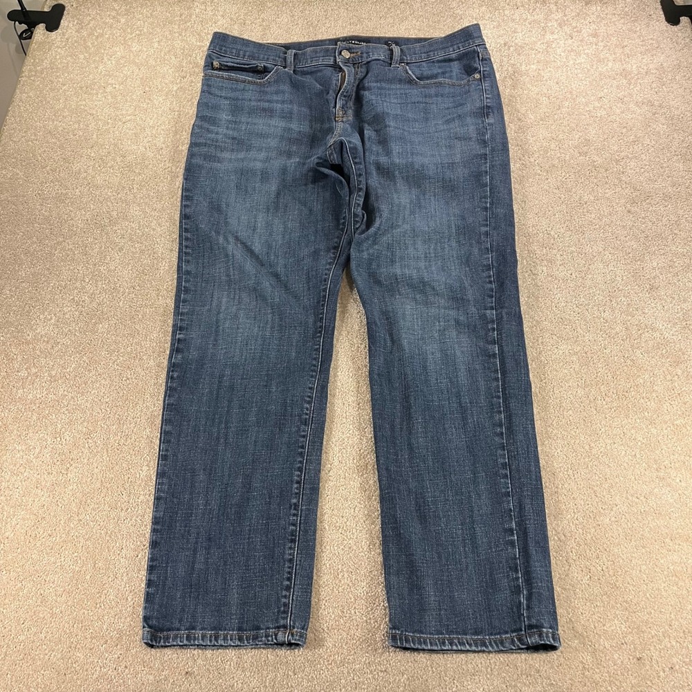 Lucky Brand 221 Straight‎ Jeans Mens 38x32 Blue Stretch Denim Hipster